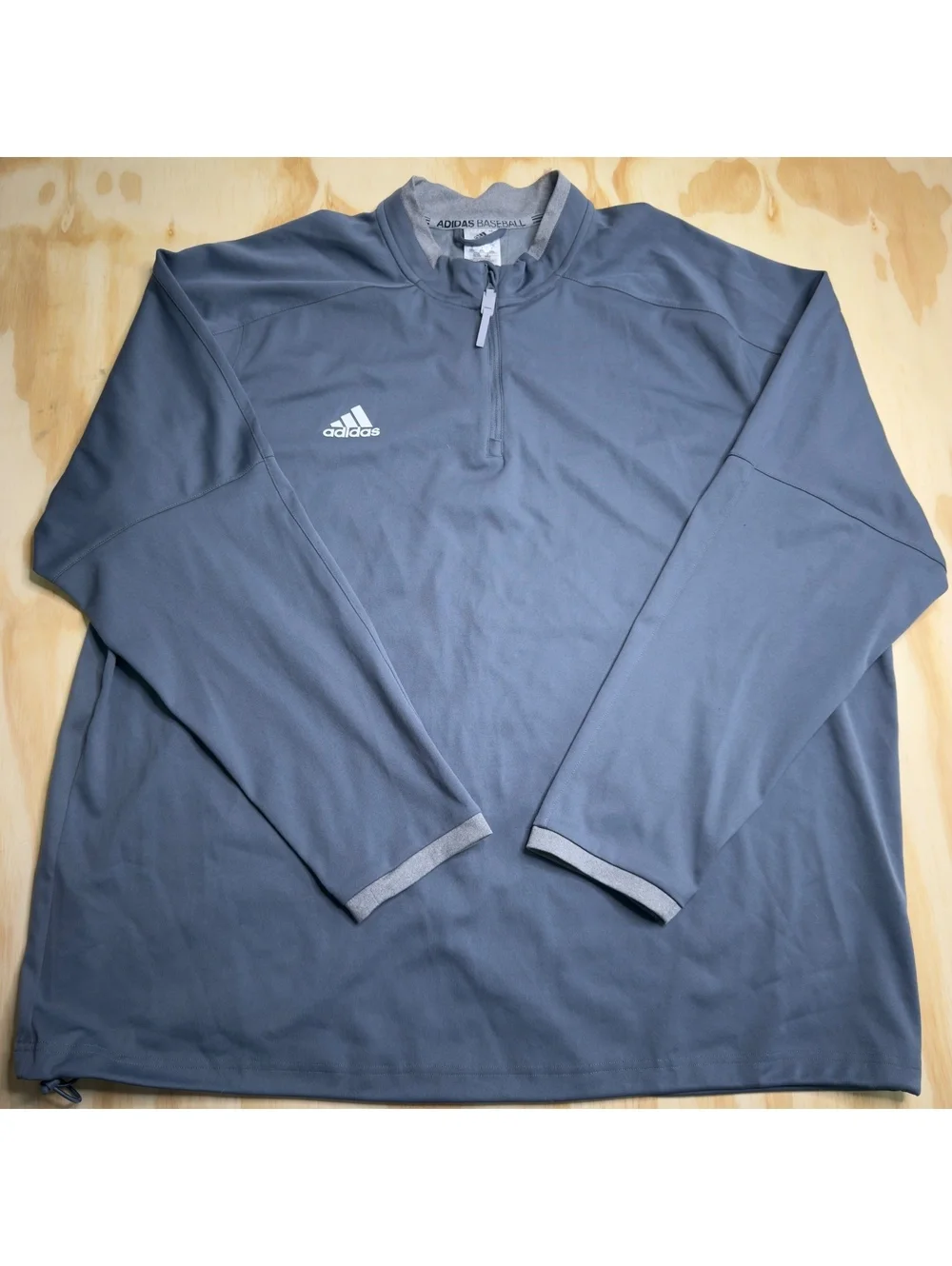 Adidas Performance Baseball 1/4 Zip Gray Longsleeve Pullover Size XXL